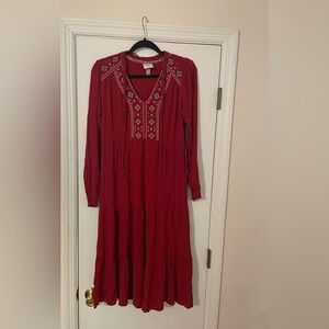 Knox Rose Red Embellished Pleated Sundress